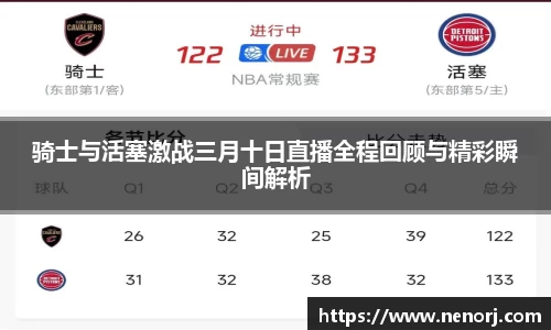 骑士与活塞激战三月十日直播全程回顾与精彩瞬间解析